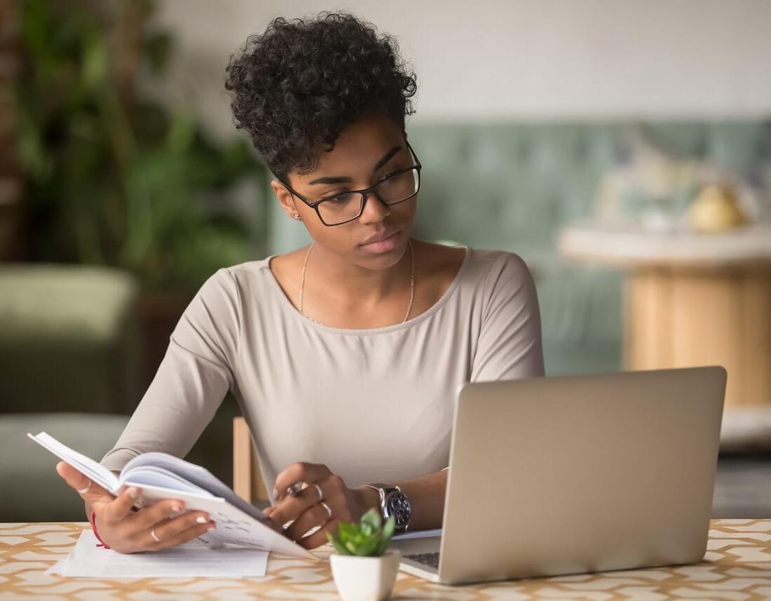 Dental Assisting Student Studying Online